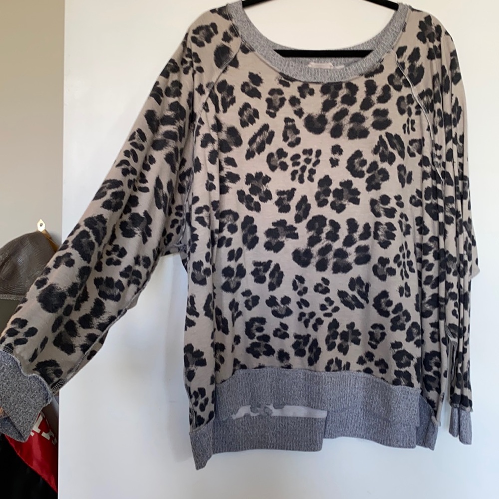 Oversized Cheetah Off the Shoulder Top